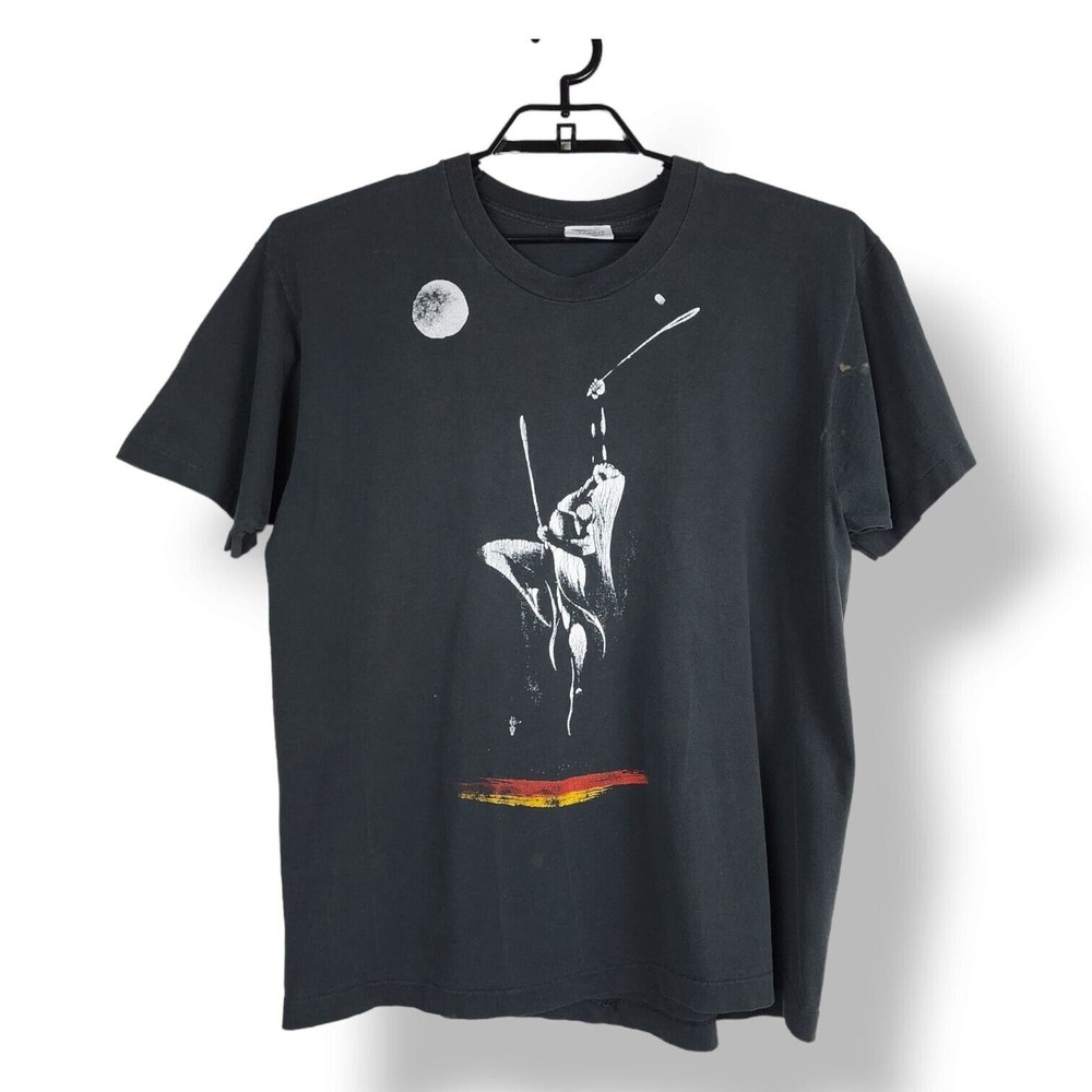Vintage Tshirt Mens Tee Size 46 48 Native American Stickball Graphic Black Shirt